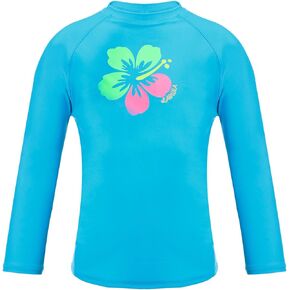 Dayu Girls' Flower Long Sleeve Rashguard
