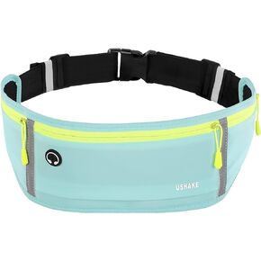 USHAKE Slim Running Belt, Workout Fanny Pack for Men Women,Exercise Waist Pack for Apple iPhone Holder, Runner Belt for Running Walking Cycling Camping Gym Black