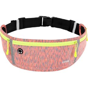 USHAKE Slim Running Belt, Workout Fanny Pack for Men Women,Exercise Waist Pack for Apple iPhone Holder, Runner Belt for Running Walking Cycling Camping Gym Black in Kuwait