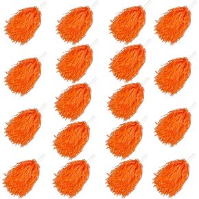 18PCS Cheerleading Pom Poms Metallic Foil Plastic Pom Poms with Baton Handle for Game Sports Squads Dancing Party Football Basketball Club Spirit Sports Stage Performance Celebration (Blue and White)