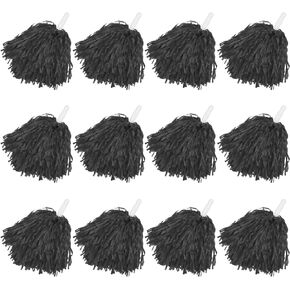 12Pack Plastic Pom Poms Cheerleading Pom Poms Sports Dance Cheer Plastic Pom Pom for Rooters,Cheering Squard,Cheering Team (Orange)