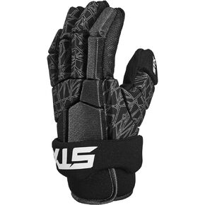 STX Stallion 75 Lacrosse Gloves, Pair, Black/Gray, Extra Small