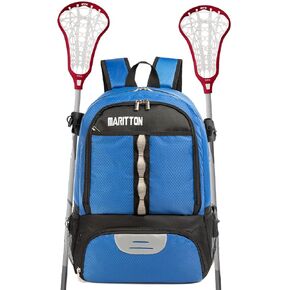 حقيبة ظهر MARITTON Lacrosse - حقيبة ظهر Lacrosse تحمل جميع معدات لاكروس أو الهوكي الميداني - حاملان للعصا ومقصورة منفصلة للأحذية.