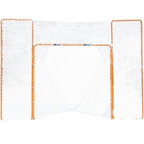 EZGoal Lacrosse Folding Goal with Backstop and Targets, Orange, 6' x 6'