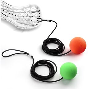vickpeter Portable Lacrosse Rebounder fit All Sticks, 2pcs Glowing Lacrosse Ball with Elastic Ropes, Glow in Dark Led Lacrosse Ball, Professional Lacrosse Trainer,Perfect Lacrosse Gifts for Beginner
