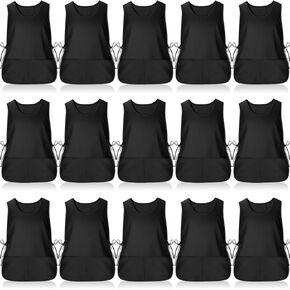 15 Pcs Cobbler Apron Smock Apron with 2 Deep Pockets and Side Ties Unisex Apron for work kitchen