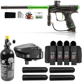 Maddog Dye Rize CZR Full Auto Paintball Gun Marker w/ 48/3000 HPA Paintball Tank, Empire Halo Too Electronic Paintball Loader, 4-Pod Paintball Harness & (4) Paintball Pods Starter Package