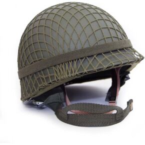 WW2 US M1 Army Helmet with Cover Strap Double Shells Green WWII Reproduction