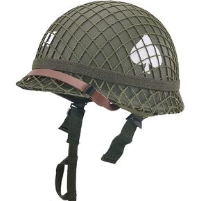 WWII US WW2 Army M1 Helmet Steel Shell with Net/Canvas Chin Strap DIY Painting