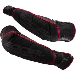 Social Paintball SMPL Arm & Elbow Pads Protection, Black Red