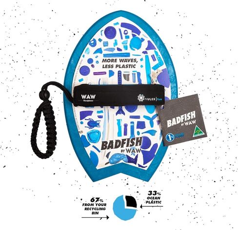 WAW Badfish Bodysurfing طائرة يدوية، لوح يدوي، طائرة ركوب الأمواج للجسم، راكب الأمواج اليدوي، مجداف يدوي، بلاستيك المحيط المعاد تدويره in Kuwait