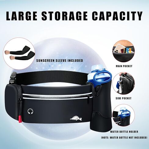 حزام الجري كوموريبي مع زجاجة ماء، حزمة فاني للجري مع حامل زجاجة مياه، حقيبة حزام الجري للنساء، حزمة فاني مقاومة للماء قابلة للتعديل للجري، المشي لمسافات طويلة، صالة الألعاب الرياضية، السفر in Kuwait