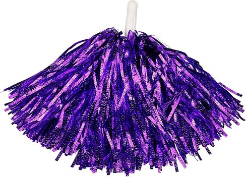 12PCS Pom Poms Cheerleading Metallic Embossing Fluffy Cheer Pom Poms with Handle Cheering Squad Team Spirits Pompoms for Sports Party Dance in Saudi Arabia