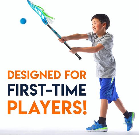 Franklin Sports Kids Mini Lacrosse Stick + Ball Set - Venom Youth Plastic Lacrosse Stick for Beginners - Perfect Set for Kids + Toddlers - Blue, 34" in Saudi Arabia
