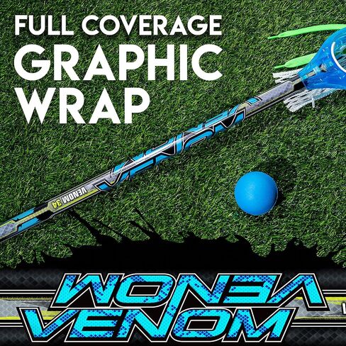 Franklin Sports Kids Mini Lacrosse Stick + Ball Set - Venom Youth Plastic Lacrosse Stick for Beginners - Perfect Set for Kids + Toddlers - Blue, 34" in Saudi Arabia