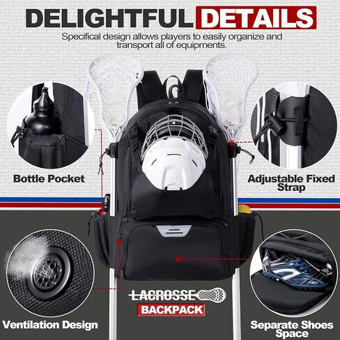 حقيبة لاكروس - حقائب لاكروس - حقيبة ظهر لاكروس كبيرة جدًا مع حامل عصا السحب in Kuwait