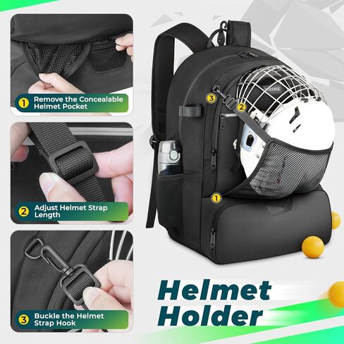 حقيبة YOREPEK Lacrosse ذات سعة كبيرة، حقيبة ظهر لاكروس تحمل جميع معدات لاكروس أو الهوكي الميداني، وحاملي عصا وحجرة منفصلة للمرابط in Kuwait