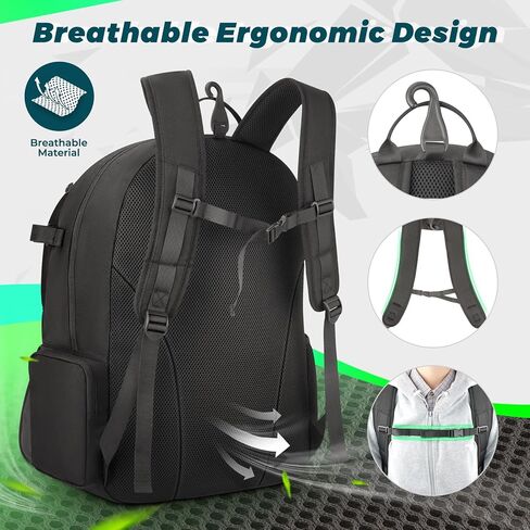 حقيبة YOREPEK Lacrosse ذات سعة كبيرة، حقيبة ظهر لاكروس تحمل جميع معدات لاكروس أو الهوكي الميداني، وحاملي عصا وحجرة منفصلة للمرابط in Kuwait