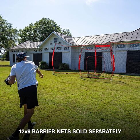 Rukket Barricade Backstop Net, Choose 12x9ft or 16x10ft, Indoor and Outdoor Lacrosse, Basketball, Soccer, Field Hockey, Baseball, Softball Barrier Netting for Backyard, Park, and Residential Use in Kuwait