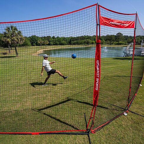 Rukket Barricade Backstop Net, Choose 12x9ft or 16x10ft, Indoor and Outdoor Lacrosse, Basketball, Soccer, Field Hockey, Baseball, Softball Barrier Netting for Backyard, Park, and Residential Use in Kuwait