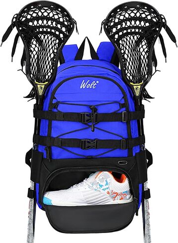 WOLT | Turf Lacrosse Backpack Bag- Lacrosse Bags- Extra Large Lacrosse bag with Two Sticks holder and Separate Cleats Compartment Field Hockey Bag… in Saudi Arabia