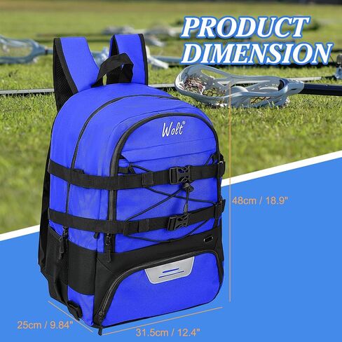 WOLT | Turf Lacrosse Backpack Bag- Lacrosse Bags- Extra Large Lacrosse bag with Two Sticks holder and Separate Cleats Compartment Field Hockey Bag… in Saudi Arabia