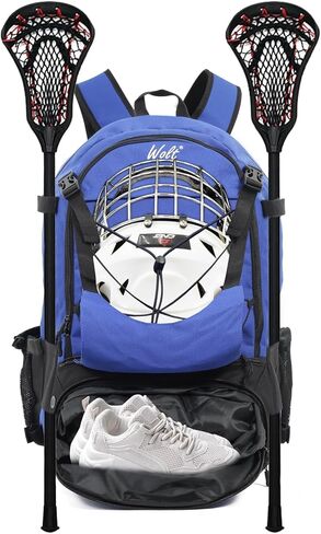 WOLT | Turf Lacrosse Backpack Bag- Lacrosse Bags- Extra Large Lacrosse bag with Two Sticks holder and Separate Cleats Compartment Field Hockey Bag… in Saudi Arabia