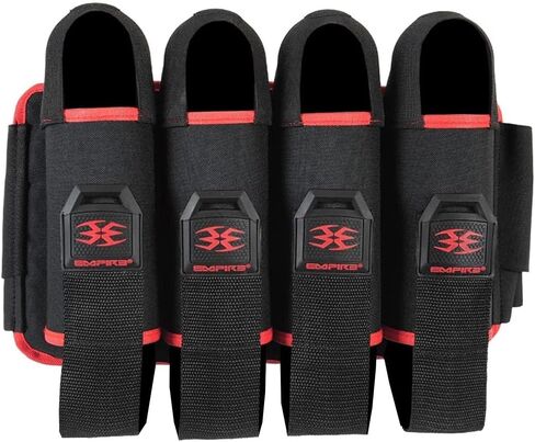 Empire Omega Paintball 4 Pod Harness Hook & Loop Strap Pack أسود مع أحمر، أسود / أحمر in Saudi Arabia