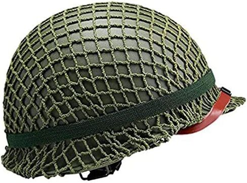 LUCKYYAN الكمال WW2 الجيش الأمريكي M1 خوذة خضراء نسخة مع شبكة/قماش حزام الذقن دهان داي in Saudi Arabia