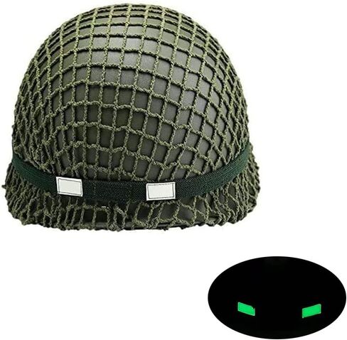 LUCKYYAN الكمال WW2 الجيش الأمريكي M1 خوذة خضراء نسخة مع شبكة/قماش حزام الذقن دهان داي in Saudi Arabia