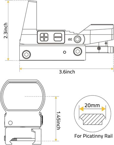 CVLIFE FoxSpook قابلة للشحن منظر نقطة حمراء 1x22x33 مللي متر مشاهد كرات الطلاء للسكك الحديدية Picatinny in Kuwait