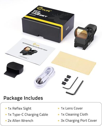 CVLIFE FoxSpook قابلة للشحن منظر نقطة حمراء 1x22x33 مللي متر مشاهد كرات الطلاء للسكك الحديدية Picatinny in Kuwait