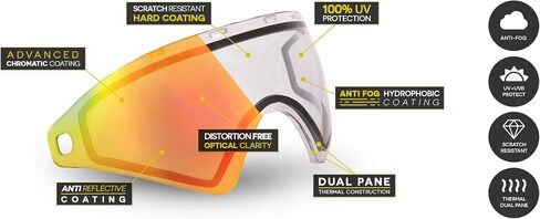 VIRTUE VIO Replacement Paintball Goggle Lens - Fits VIO Ascend/Contour/Extend and XS Masks in Kuwait