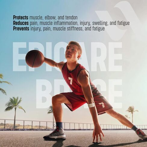WEHR EPICARE ELBOW BRACE - حجم عالمي - دعامة الكوع لالتهاب الأوتار ومرفق التنس - حزام الكوع مع وسادة ضغط - دعم الكوع للتنس والجولف ورفع الأثقال - تخفيف الألم والدعم (عبوتان) in Kuwait