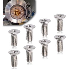 8 PCS Car Rotor Brake Disc Screws, 93600-06014-0H Screws Replacement, Stainless Steel Repair Tool, Automotive Retaining Parts, Compatible with Honda Models (Silver)