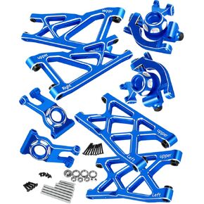 RC Upgrades Part for 1/10 Granite/Senton 3S Blx (Mega 550),Vorteks 3S Blx,Alloy Front Rear Suspension Arm & Steering Blocks,Caster Blocks,C-Hubs Stub Axle Carriers,Navy Blue