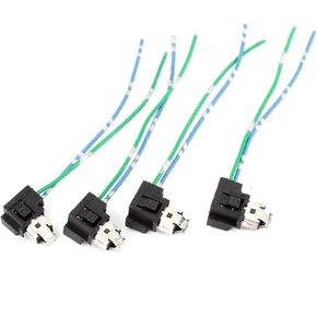 uxcell 4pcs Waterproof H1 Headlight Lamp Bulb Socket Wiring Harness Connector Plug Pigtail Adapter for Car