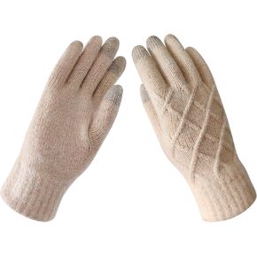Women/Men Thick Warm Touchscreen Glove, Wool Knit Fleece Lined Touch Screen Hand Glove For Winter Cold Weather W-G-G1 in Kuwait