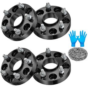 1 inch 5x114.3mm Wheel Spacers Compatible with Toyota Solara Avalon Matrix Lexus ES300 LS400 RX450h tC xB,60.1mm Bore & 5 Lug M12x1.5 Studs & 5x4.5 Hub Centric Black Wheel Spacers,4PCS