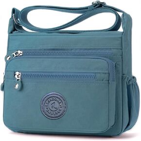 LassZone Women's Shoulder Bags Multi-Pocket Casual Crossbody Bag Handbags Waterproof Nylon Messenger Travel Bags Ladies Tote in Kuwait