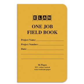 Elan Publishing Company One-Job Saddle Stiched Field Surveying Book 4 ⅝ x 7 Yellow Stiff Cover (Pack of 12)