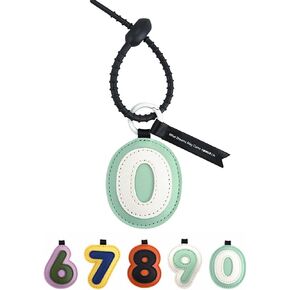 The Numbers 0-9 Leather Keychain Accessories,DIY Capable Cute Lucky Number Keychains for bags,Key Organizer,Charms