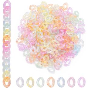 pandahall 225 جهاز كمبيوتر شخصى حلقات ربط الاكريليك الملونة موصلات الارتباط السريع 9 ألوان البيضاوي تويست حلقات الارتباط الحبل المفاجئة السنانير لمحفظة النظارات جان جيب سلسلة الهاتف حزام سلاسل الحبل in Kuwait