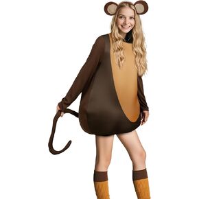 HOMELEX Animals Jumpsuit Costume Adult One-piece Unisex Adult Woman Halloween With Animal Hair Bands-Monkey