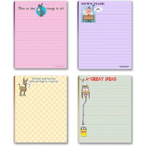 Funny Office Notepad Assorted Pack - 4 Novelty Notepads - Funny Office Supplies (Funny #2)
