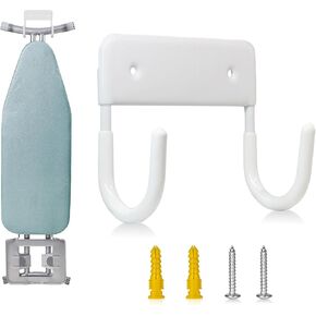 BiJun Ironing Board Wall Mount, Ironing Board Hanger, Ironing Board Holder, Iron Board Hook Wall Mount, for Laundry Rooms