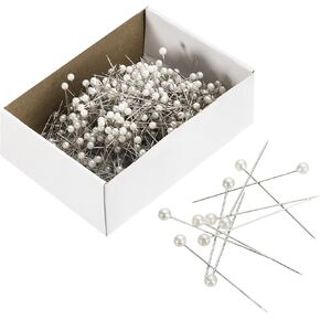 uxcell Sewing Pins 800pcs Round Pearl Head Dressmaking Corsage Pins Straight Pins for Wedding Sewing Decoration DIY Craft, Yellow