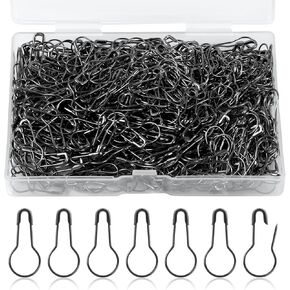 500pcs Gourd Safety Pins, 0.87in Metal Bulb Pins for Crafts Small Calabash Pin Tiny Knitting Crocheting Stitch Markers Mini Clothing Tag Pins with Storage Box for Clothes DIY Home Accessories (Silver)