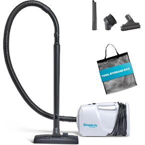 Simplicity Vacuums Handheld Canister Vacuum with Carry Strap for Hard Floors and Rugs, Car Detailing Vacuum Cleaner, S100