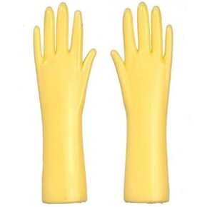 Melody Jane Dollhouse Yellow Rubber Gloves 1:12 Scale Kitchen Accessory